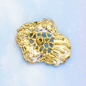Vintage Abstract Serpent's Nest Gold Tone Belt Buckle | J29